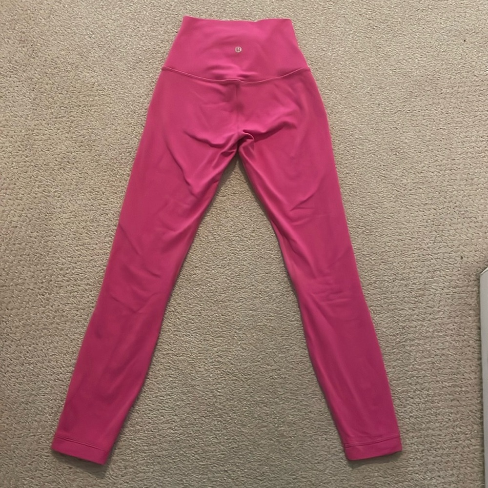 Lululemon Sonic Pink High Rise 25inch inseam leggings